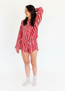 Pink & Red Stripe Pajama Set