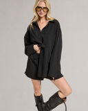 Pinstripe Button Down Shirt and Short Matching Set