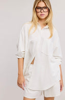 Pinstripe Button Down Shirt and Short Matching Set