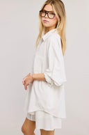 Pinstripe Button Down Shirt and Short Matching Set